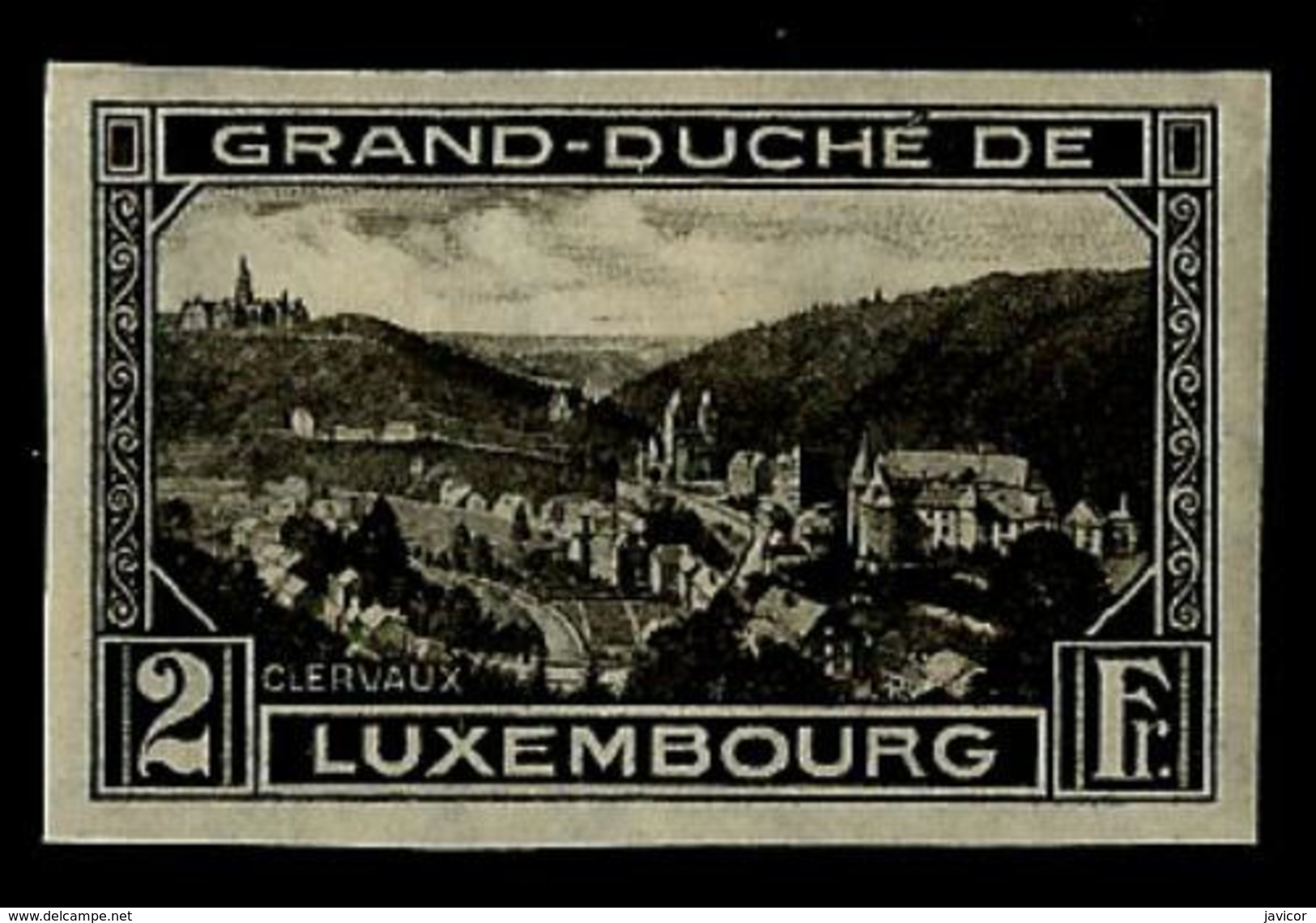 1934 Luxemburgo - Luxembourg Yvert 208s - Scott 194 2fr Black "View Of Clervaux" - NUEVO - 1921-27 Charlotte De Frente