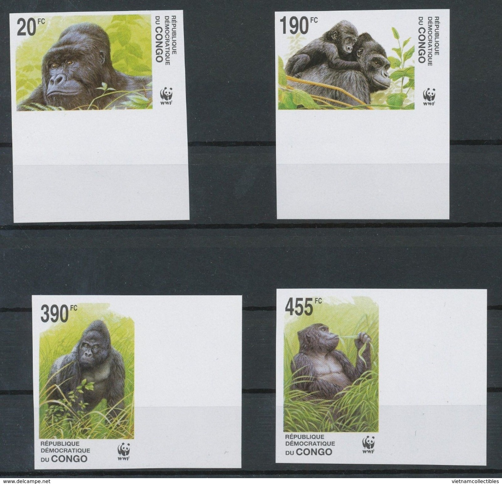 (WWF-310) W.W.F. Congo Kinshasa MNH Gorilla / Monkey MNH Imperf Stamps 2002 - Nuovi