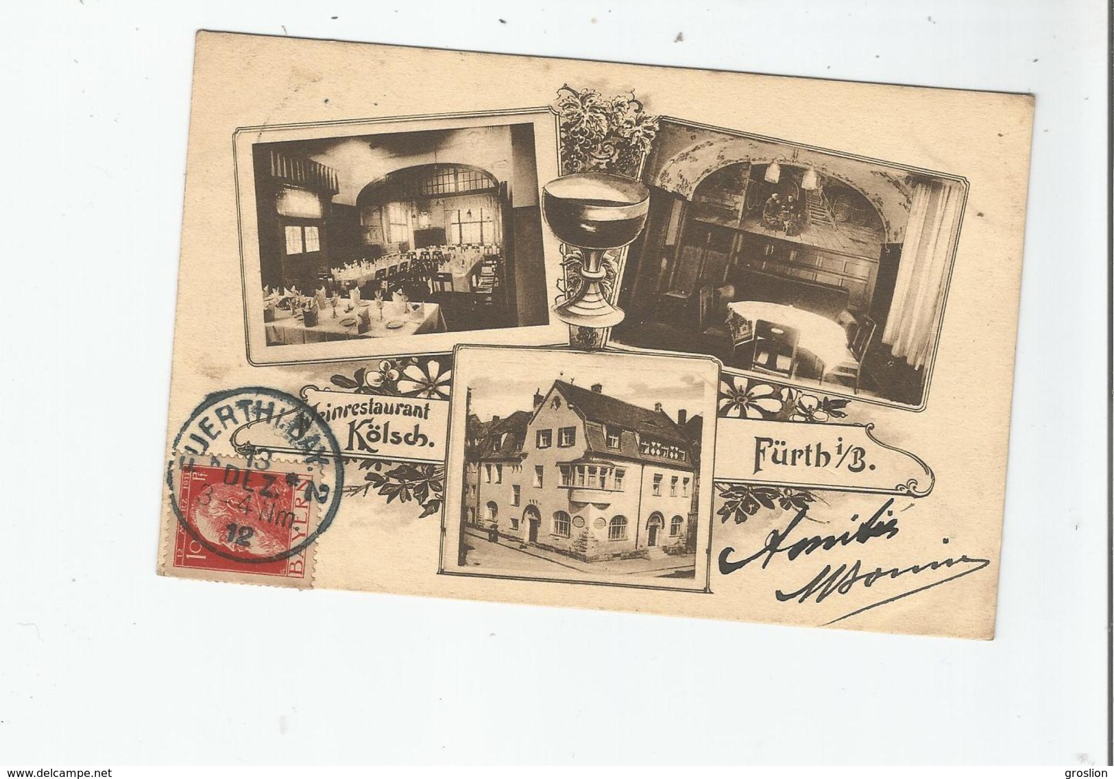 FURTH I/B WEINRESTAURANT KOLSCH 1912 - Furth