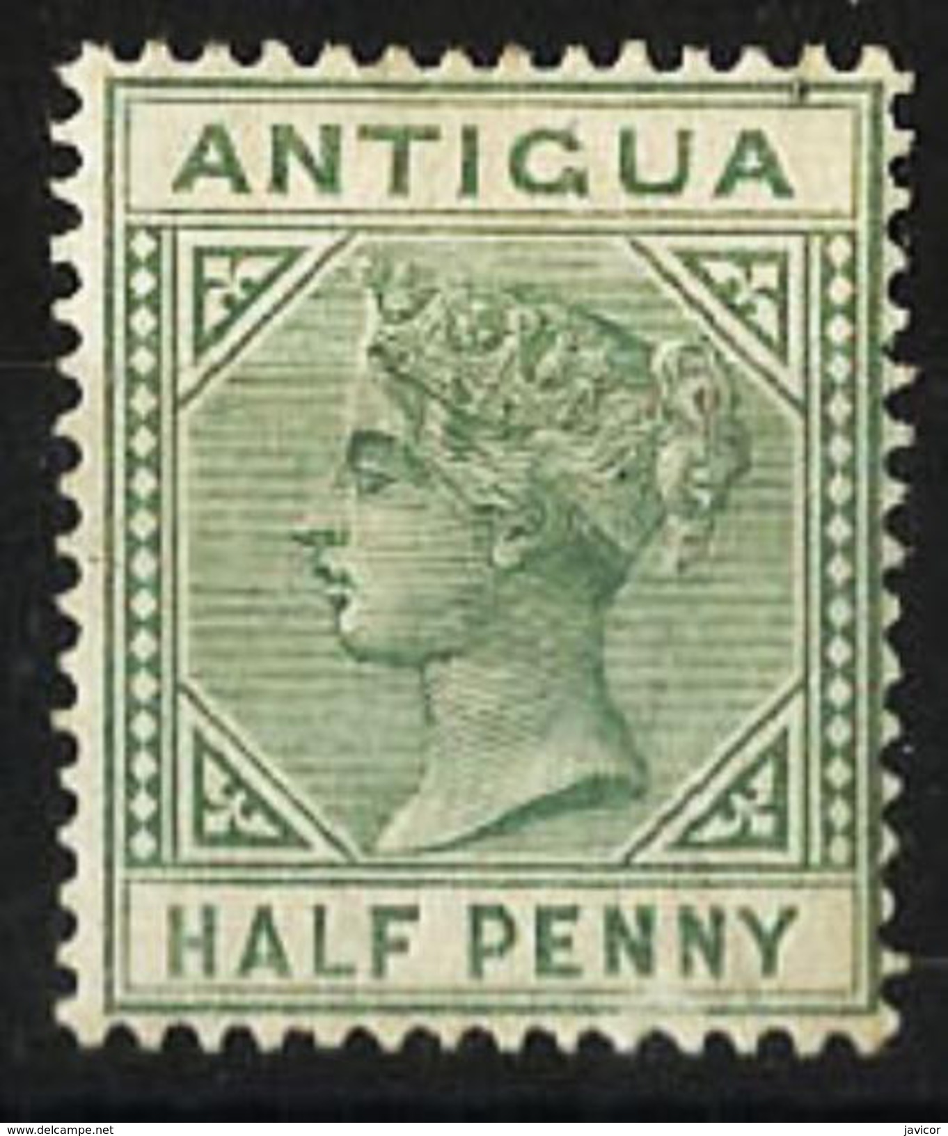 Antigua British Colony 1879 Key Plate Half Penny Stamp Yvert 10 - 1858-1960 Colonia Británica