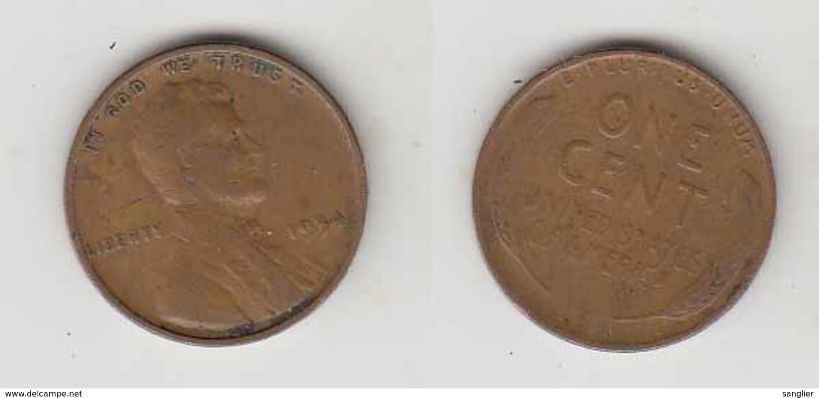 ONE CENT 1934 - 1909-1958: Lincoln, Wheat Ears Reverse