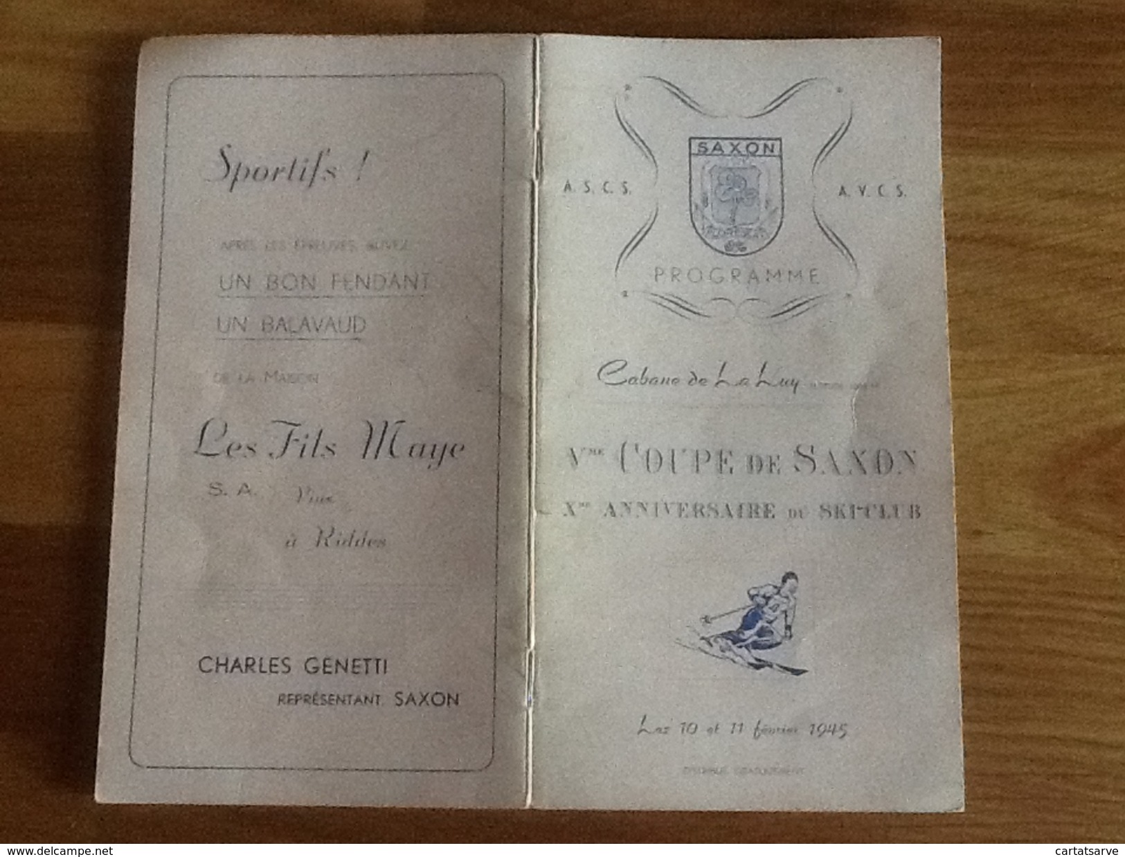 Saxon / Ancien Carnet De Fête Et Programme .1945 - Programmes