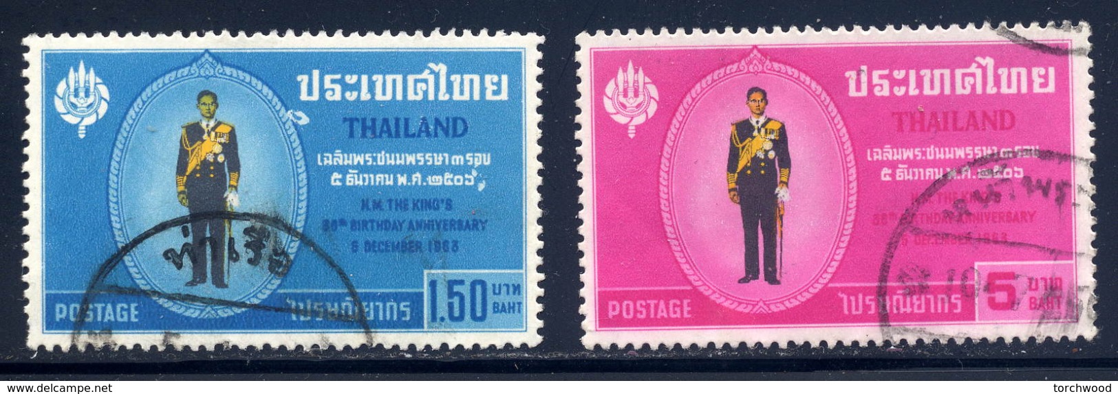 Thailand  Sc#  419-420  Used  Complete Set  1963 - Thaïlande