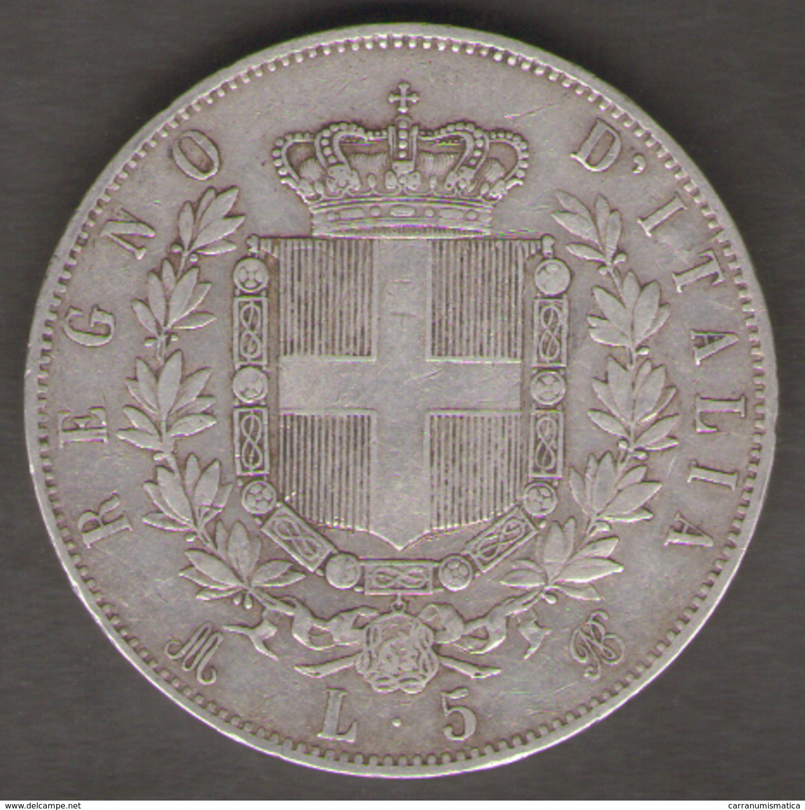 ITALIA 5 LIRE 1873 VITTORIO EMANUELE II AG SILVER - 1861-1878 : Vittoro Emanuele II