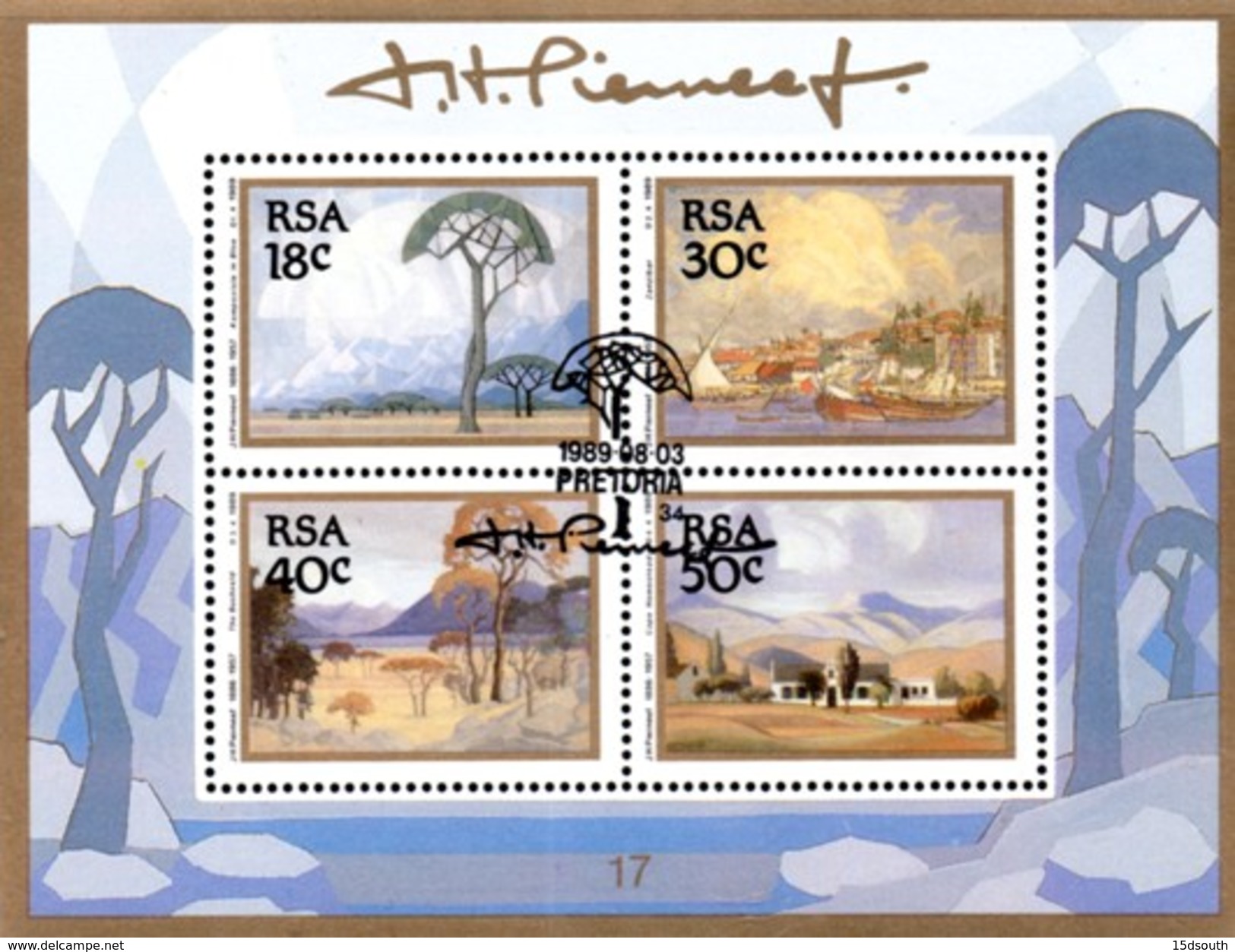 South Africa - 1989 Pierneef Paintings MS (o) # SG 693 , Mi Block 23 - Sonstige & Ohne Zuordnung