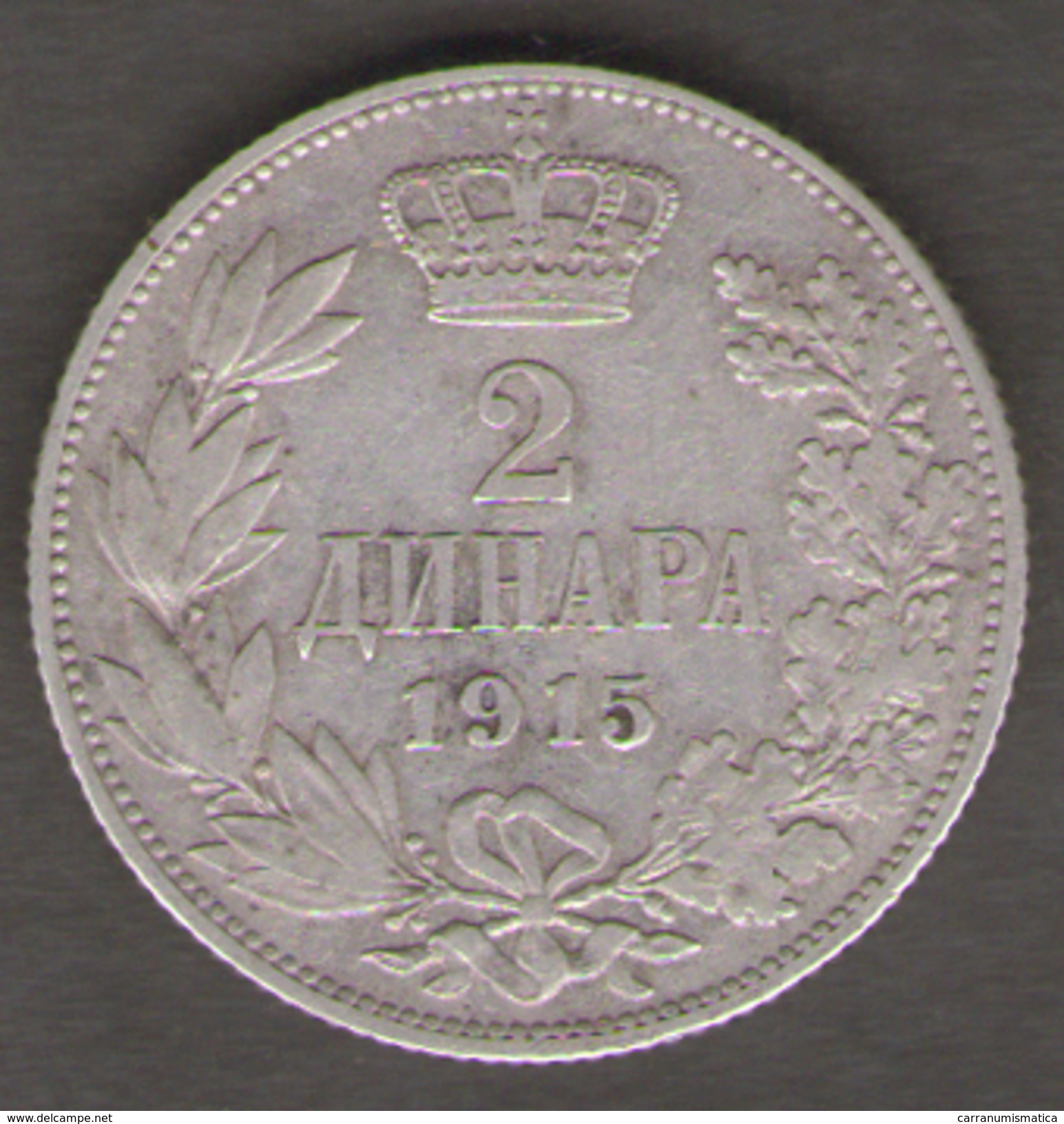 SERBIA 20 DINAR 1915 AG SILVER - Serbie