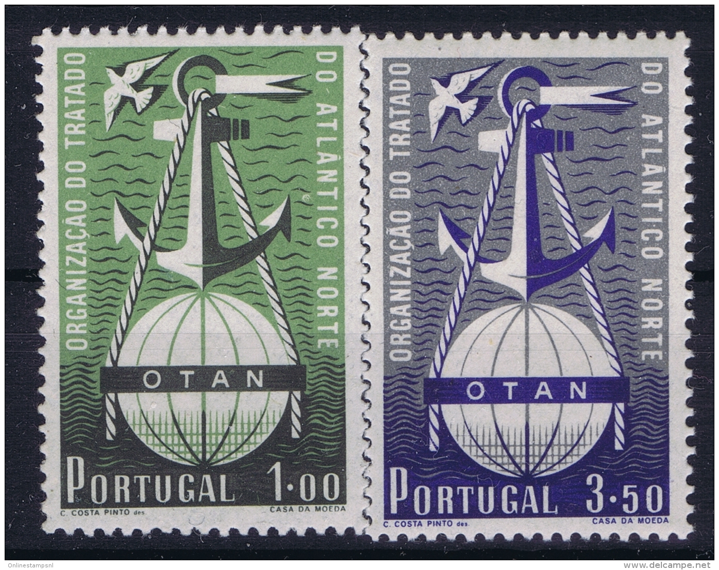 Portugal: 1952  Mi Nr 778 - 779  MNH/**/postfrisch/neuf Sans Charniere  OTAN NAVO - Nuovi