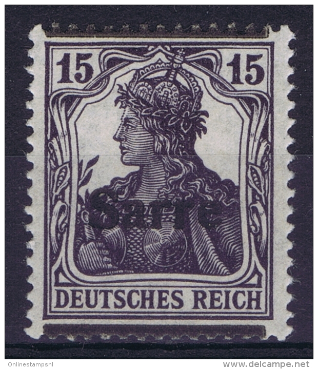 Reich: Saargebiet  Mi Nr   7  Verschobenen Aufdruck MH/* Falz/ Charniere - Unused Stamps