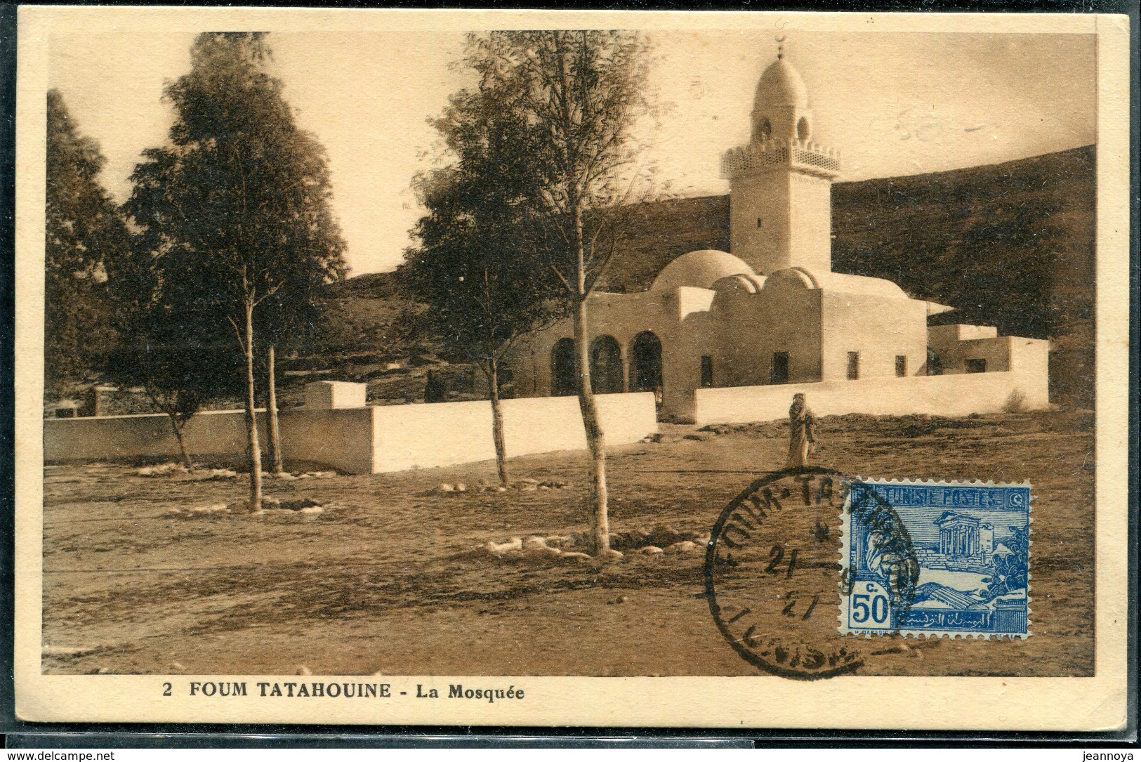 TUNISIE - N° 78 / CPA OBL. FOUM TATAHOUINE LE 21/9/1927 - GENRE CARTE MAXIMUM - TB - Briefe U. Dokumente