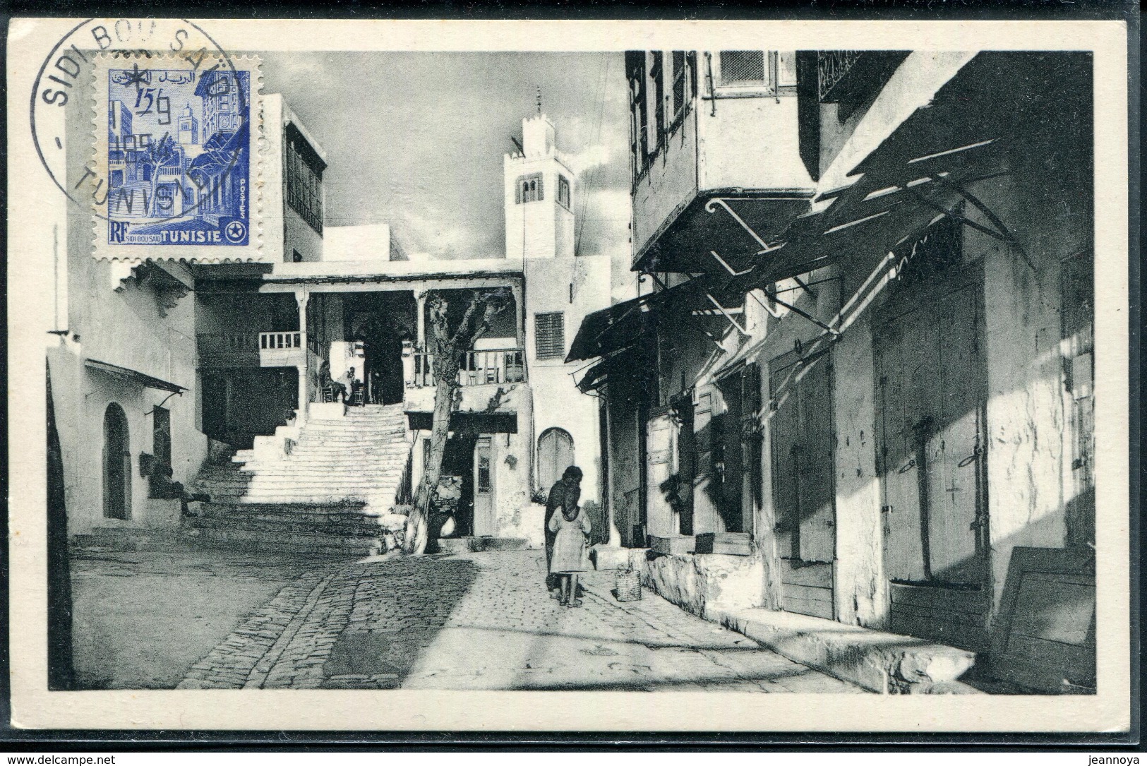 TUNISIE - N° 374/ CPA OBL. SIDI BOU SAID LE 1/9/1954 - GENRE CARTE MAXIMUM - TB - Briefe U. Dokumente