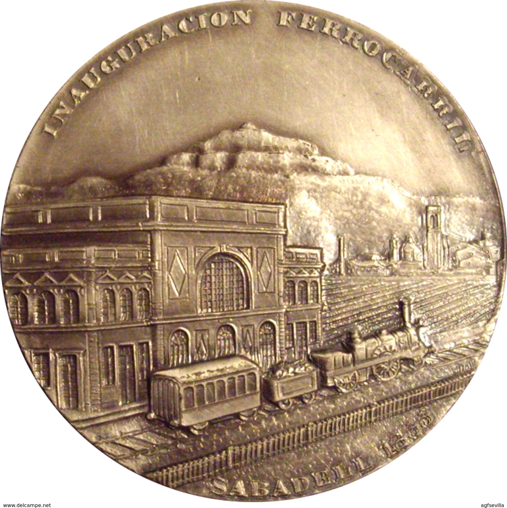 ESPAÑA. MEDALLA DE LA CONVERSION EN LÍNEA SUBTERRANEA DEL FERROCARRIL EN SABADELL. 1.973. ESPAGNE. SPAIN MEDAL - Professionals/Firms