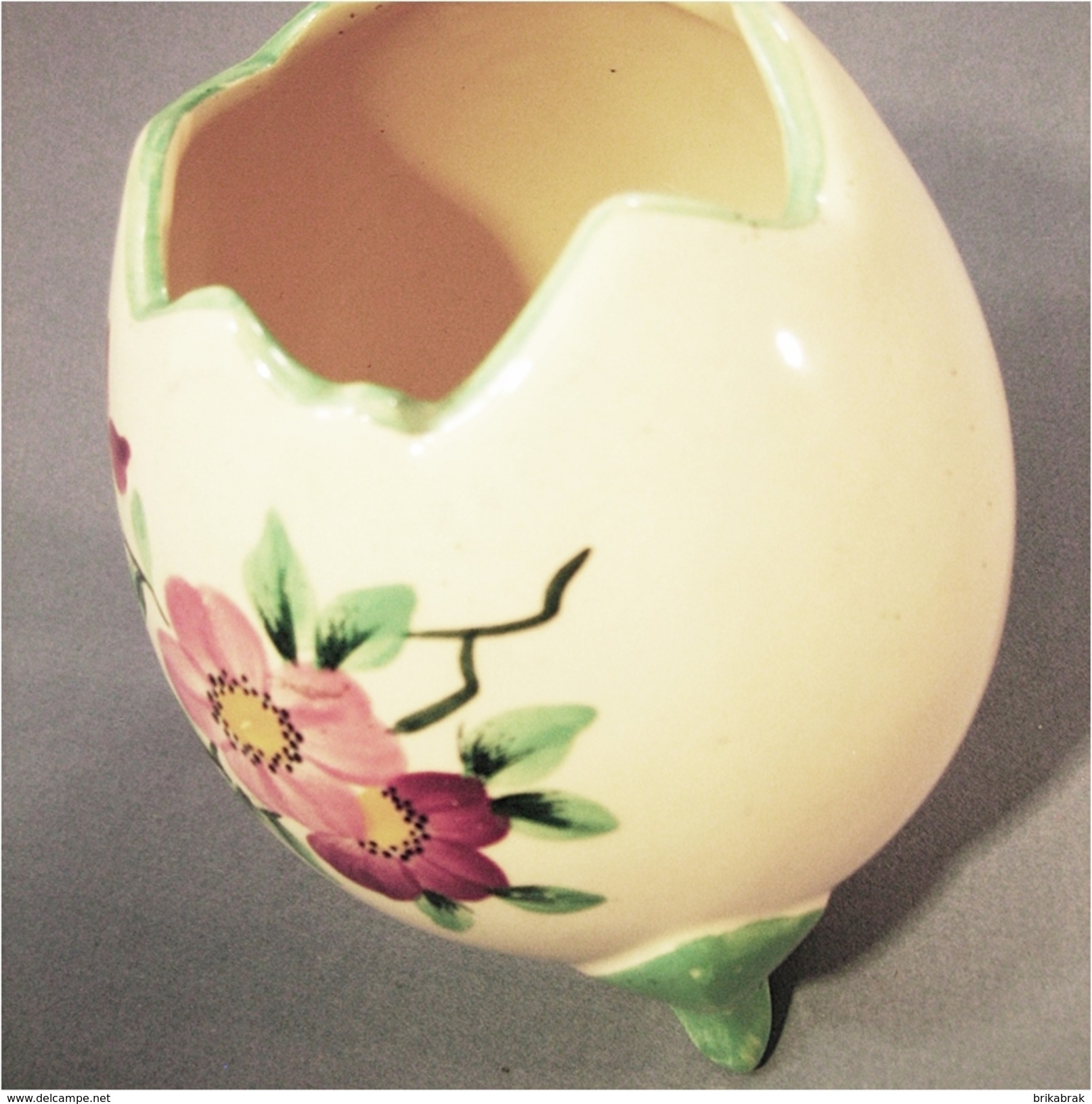 OEUF EN CERAMIQUE PERLAM + Bouquet Fleur Faïence Poule Vase - Eggs