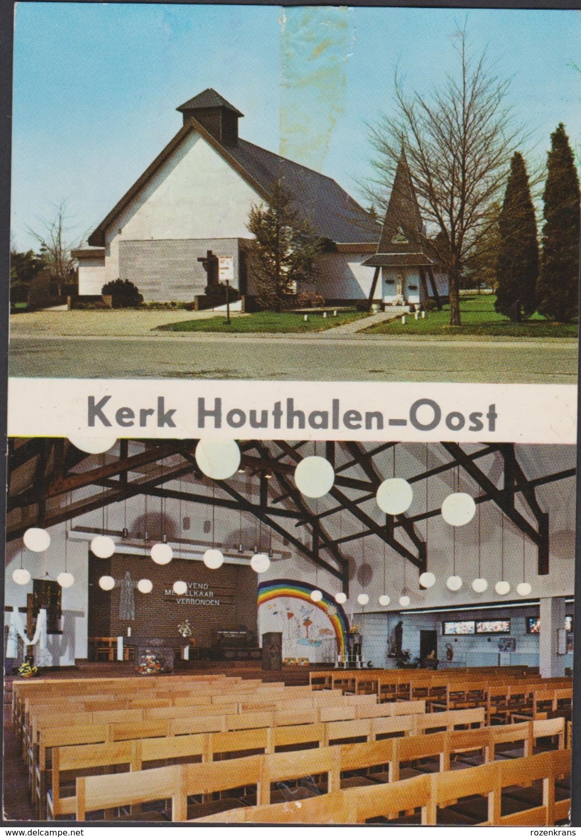 Grote Kaart Kerk Houthalen Oost Helchteren Limburg (kleefschade) - Houthalen-Helchteren