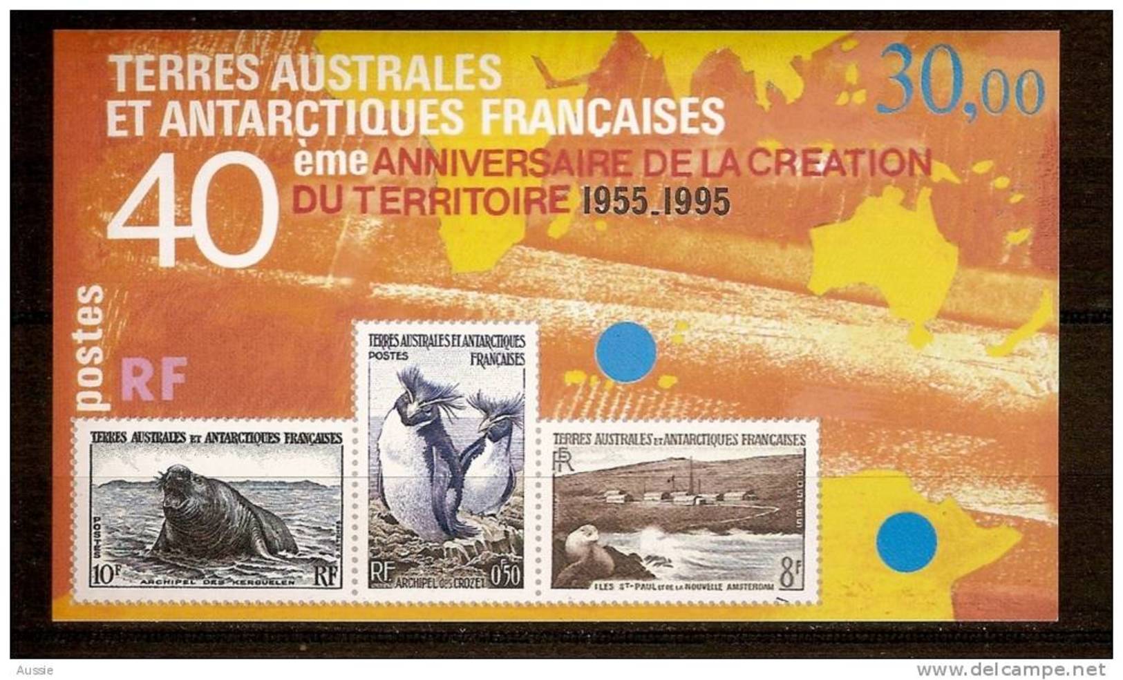 T.A.A.F Terres Australes 1995 Yvertn° Bloc 2 *** MNH Cote 14,50 Euro  Faune - Blocs-feuillets
