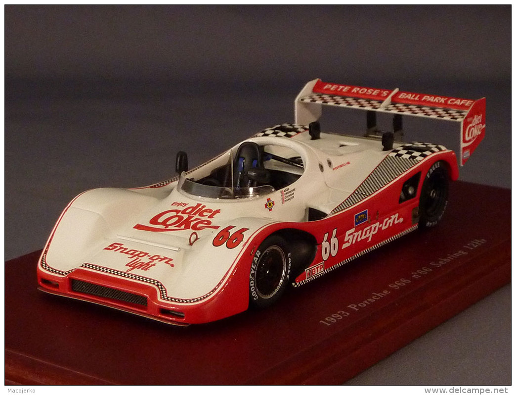 True Scale Miniatures 114303, Porsche 966 #66, 12h Sebring 1993, Aase - Carradine - Hanauer, 1:43 - Autres & Non Classés