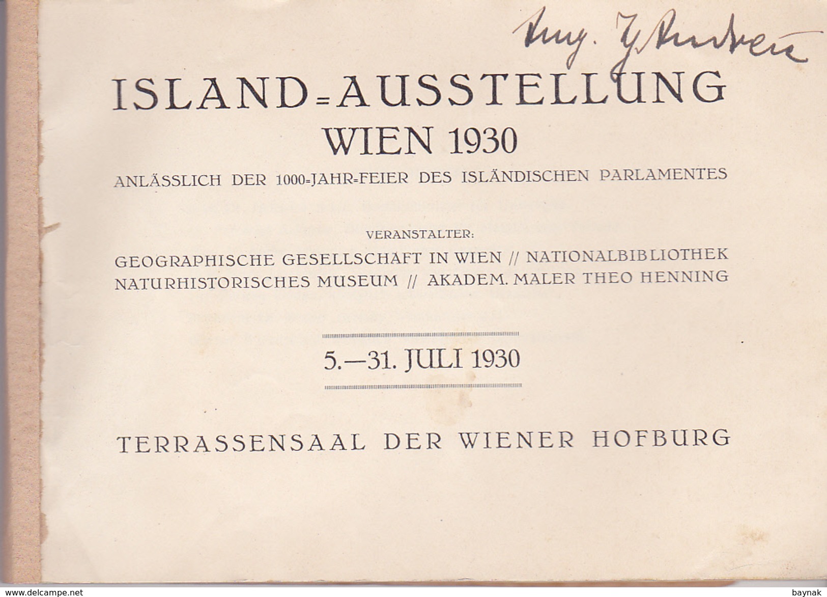 ISLAND --  AUSSTELLUNG WIEN 1930  --  BOOK  -  17 Cm X 12 Cm  -- 90 PAGES - Islande