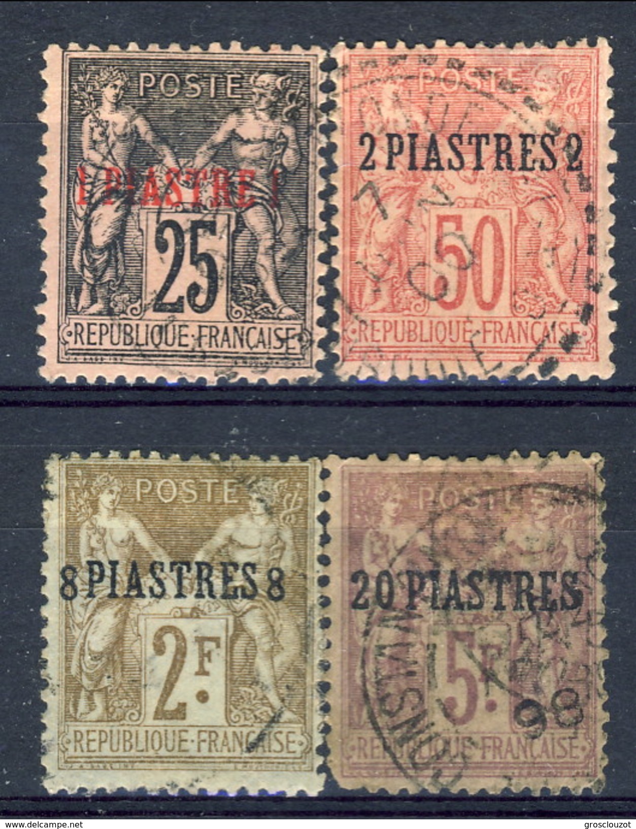 Levante 1886 - 1901 Serie N. 4-5, 7-8 Usati Catalogo &euro; 124 - Autres & Non Classés