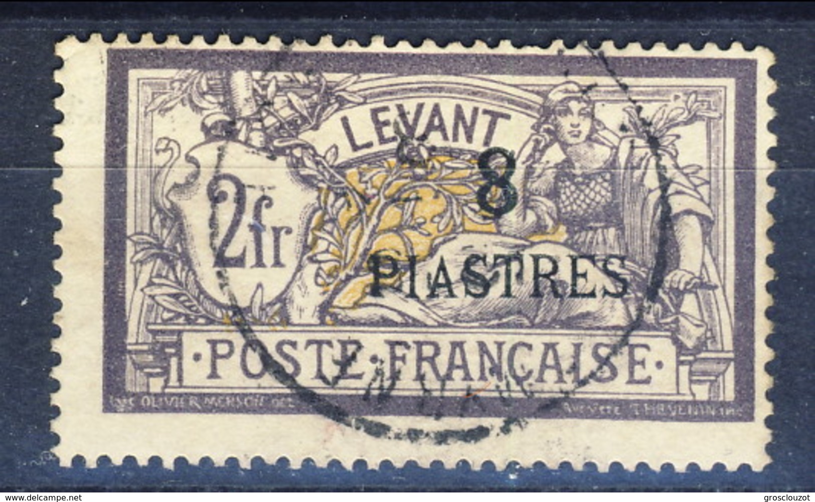 Levante 1902 - 20 N. 22 Pi. 8 Su F. 2 Violetto E Giallo Usato Catalogo &euro; 16 - Other & Unclassified