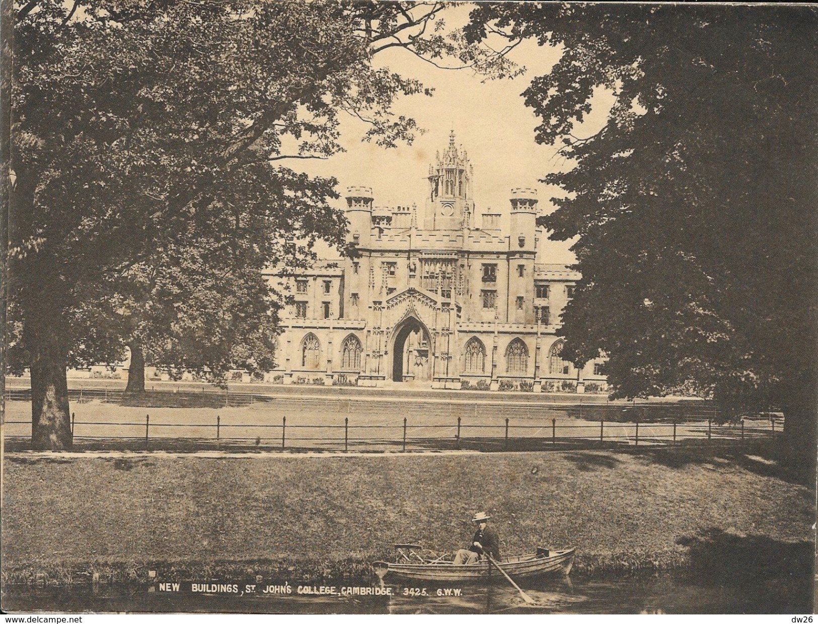 Photo Sépia De Cambridge (15 X 20 Cm) - New Building, St Johns Collège - G.W.W. N° 3425 - Lieux