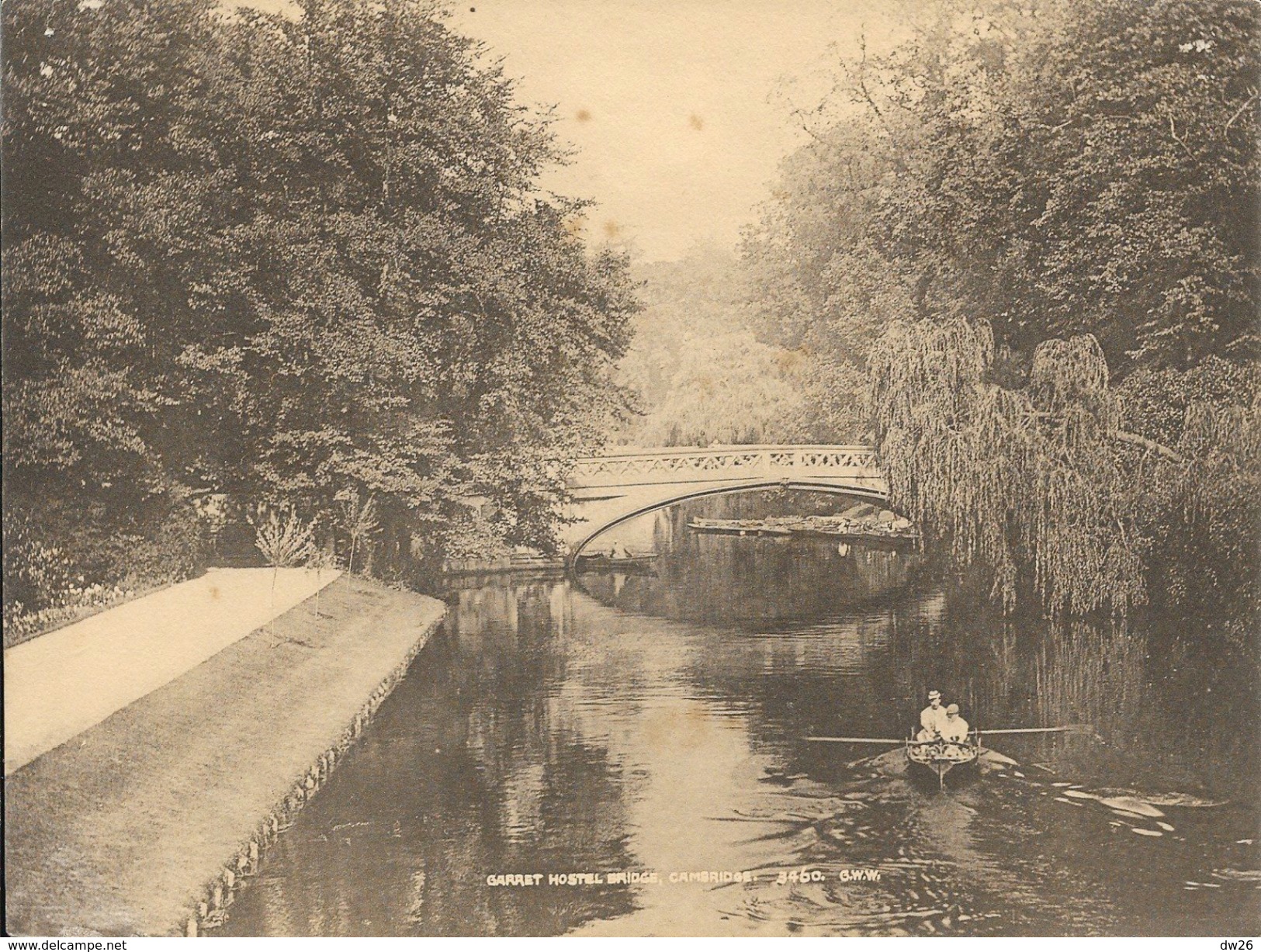 Photo Sépia De Cambridge (15 X 20 Cm) - Garret Hostel Bridge - G.W.W. N° 3460 - Lieux