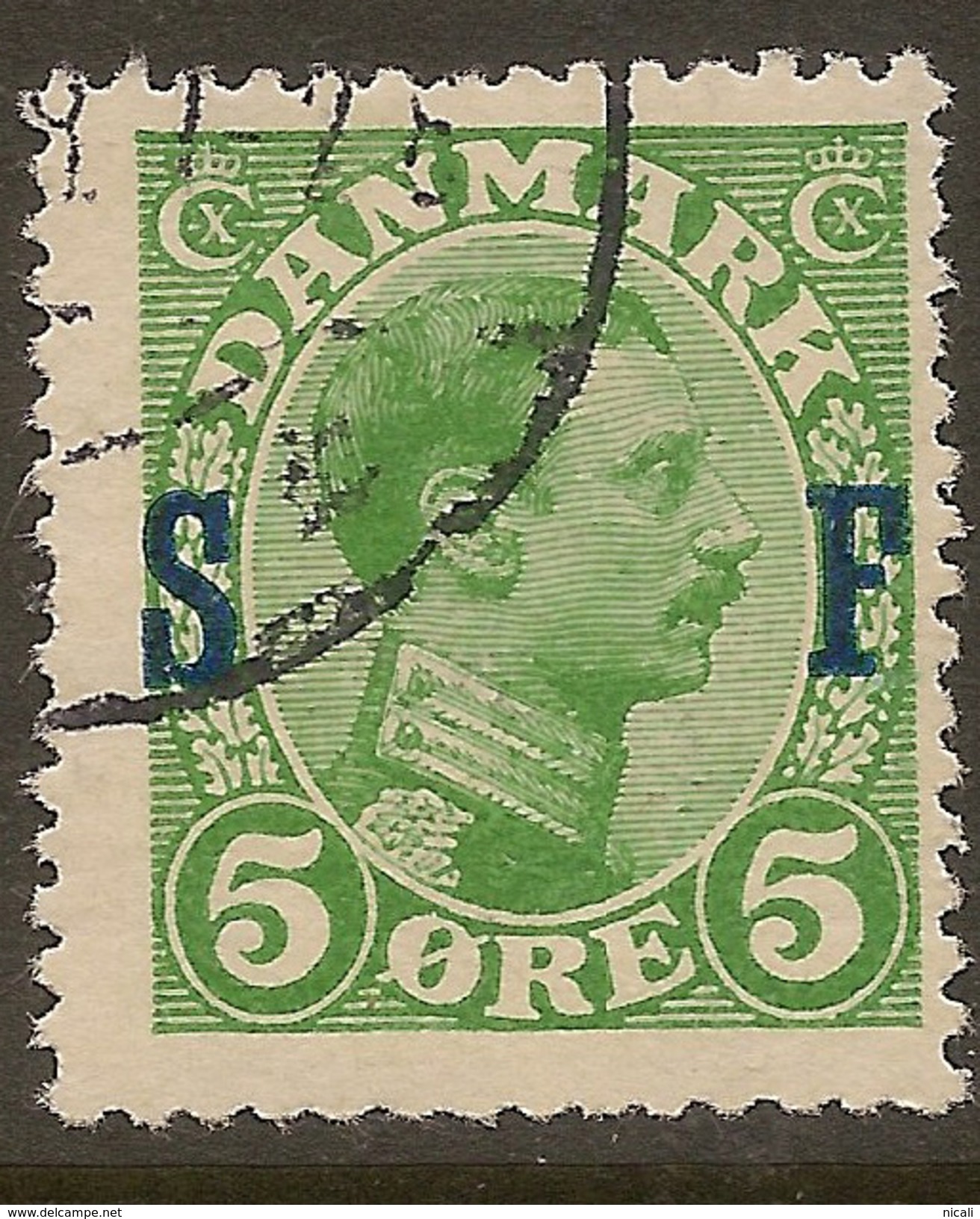 DENMARK 1917 5o Military Frank SG M188 U #XN215 - Service