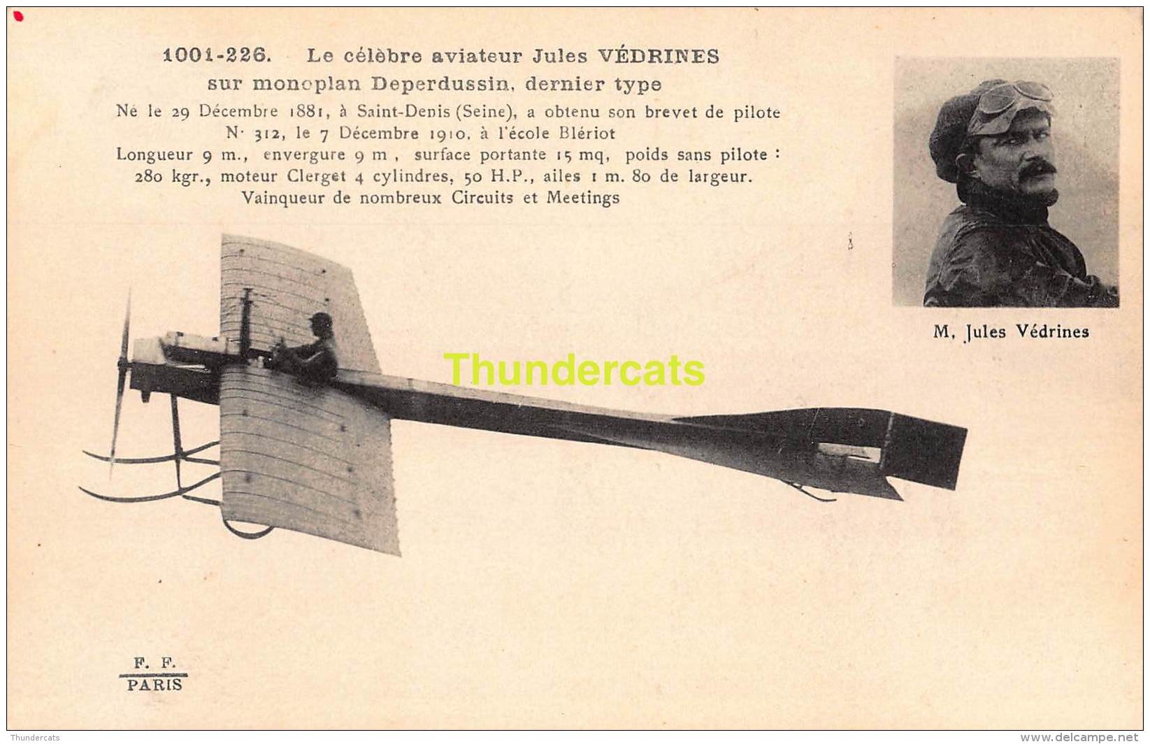 CPA  AVIATION LE CELEBRE AVIATEUR JULES VEDRINES - ....-1914: Précurseurs