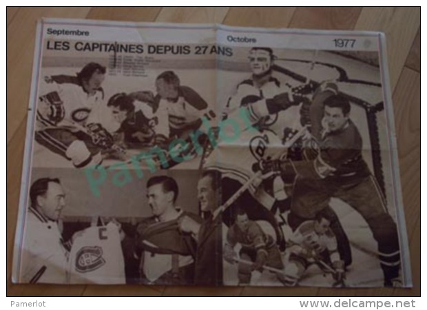 Poster47 X 35 Cm - Les Capitaines Depuis 27 Ans Verso: Les Canadiens Champions De La Coupe Stanley 1976 Hockey - Sport Invernali