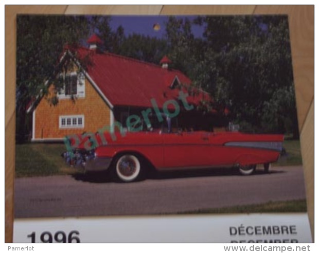 Calendrier Autos Old Car 1996 - Garage G. Levesque Shawinigan - 3 Scans - Grand Format : 1991-00