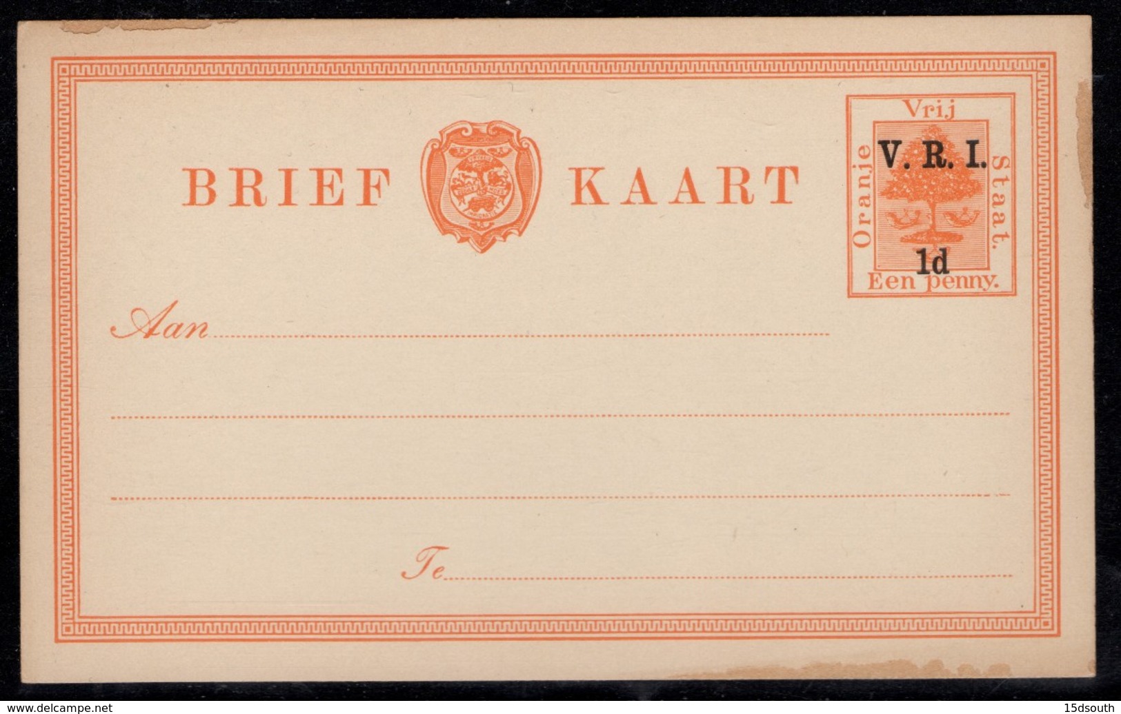 Orange Free State - 1900 VRI 1d Postcard Brief Kaart Mint - Orange Free State (1868-1909)