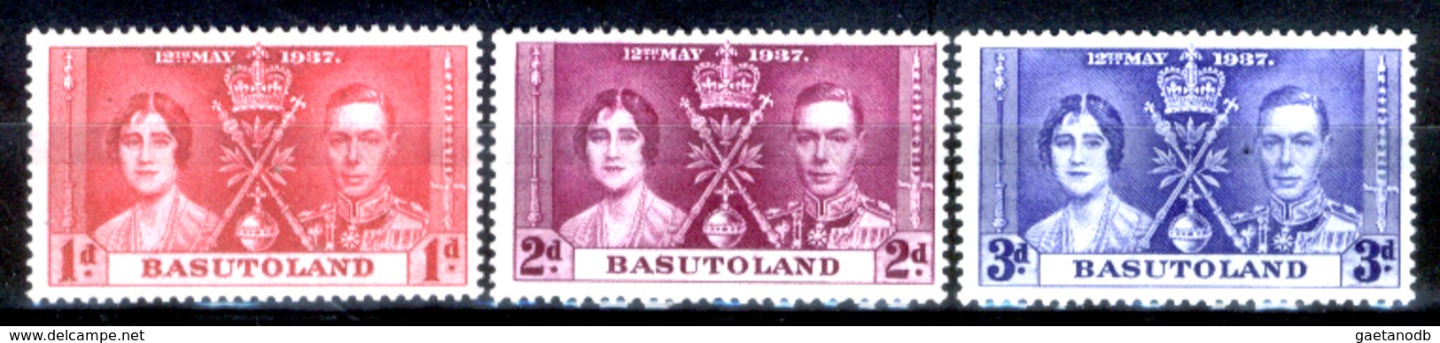 Basutoland-B-1- Emissione 1937 - Yvert & Tellier N. 15/17 (++) MNH - Privi Di Difetti Occulti - - 1933-1964 Colonie Britannique