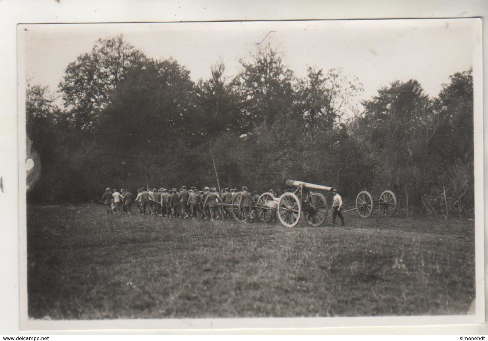 PHOTO ( 15 X 10 Cm )- Militaires Allemands Avec Canon Dans Le Bois De WARVILLE Le 23 10 1915 - War 1914-18