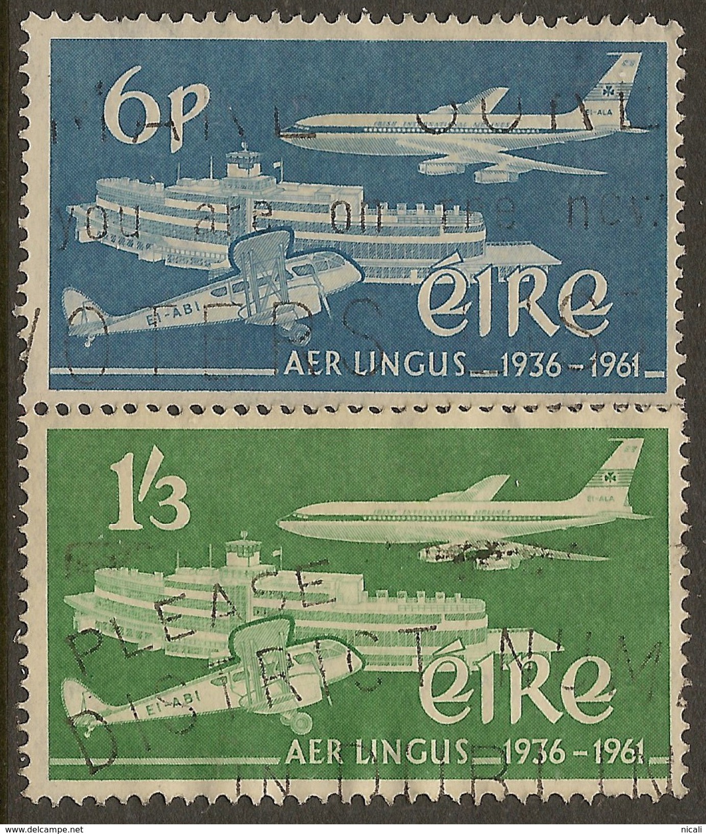 IRELAND 1961 Air Lingus SG 184-5 U #XS213 - Poste Aérienne