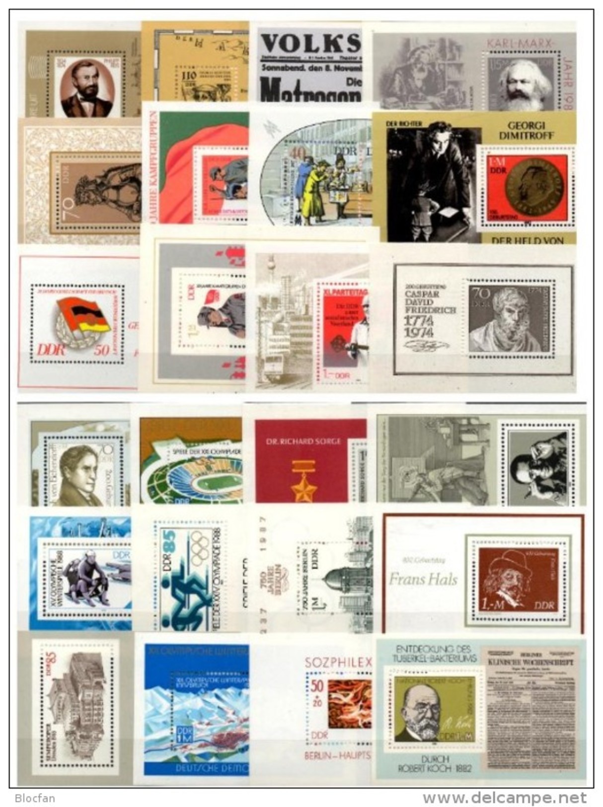 GDR 24 Blocks DDR Bl.33,50,51,54,57,59-61,67,69,74 Bis 100 ** 44&euro; Kultur Hoja Hb Music Ms Art Blocs Art Sheet Bf Ge - Collections (without Album)