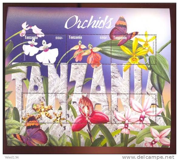 TANZANIA   2318 MINT NEVER HINGED MINI SHEETS OF FLOWERS - ORCHIDS ; BUTTERFLIES - Orchidee