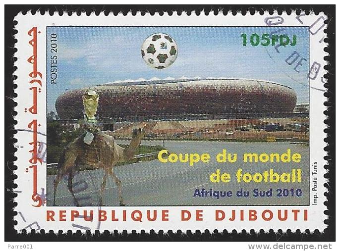 Djibouti 2010 World Cup Football Soccer South Africa 105 Fdj Used - 2010 – Afrique Du Sud
