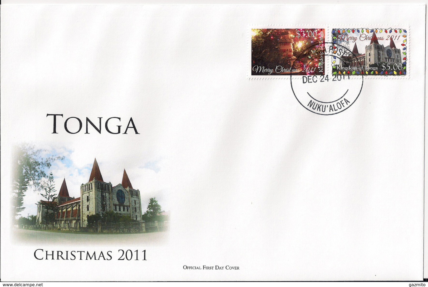 Tonga 2011, Christmas, Tonga Cathedral, FDC - Tonga (1970-...)