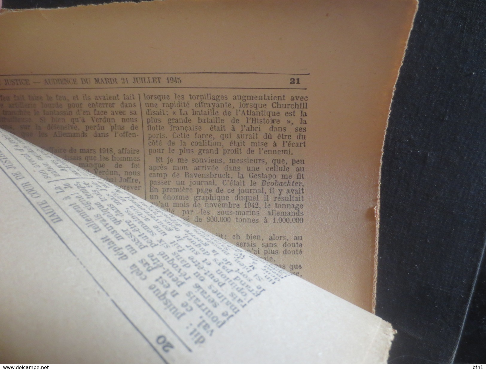 Haute Cour De Justice - 1945- Proces Du Marechal Petain - Compte Rendu In Extenso Des Audiences COMPLET - VOIR PHOTOS - Documents Historiques