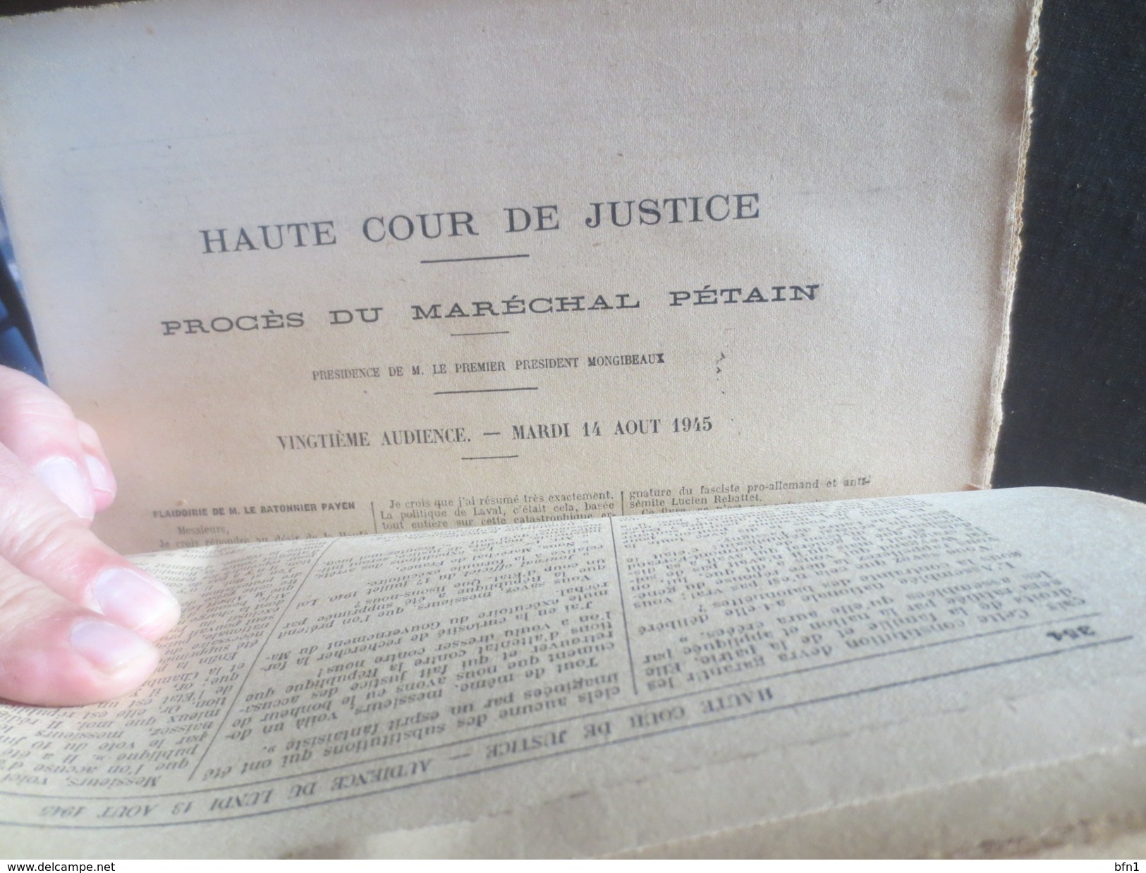 Haute Cour De Justice - 1945- Proces Du Marechal Petain - Compte Rendu In Extenso Des Audiences COMPLET - VOIR PHOTOS