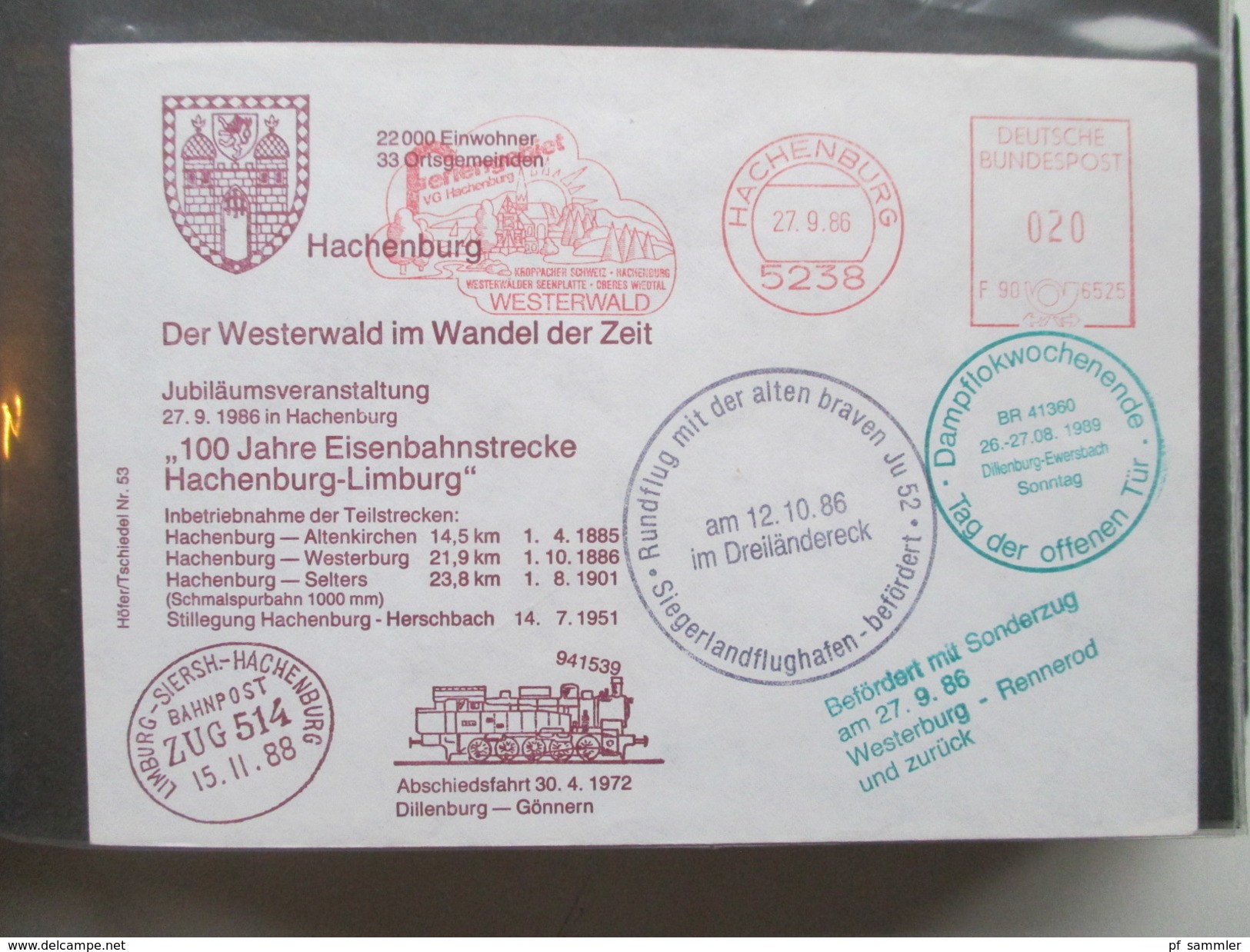 Sonderbelege / FDC 100 Stk. DDR / Berlin / BRD 1978 - 1990 Schifspost / Eisenbahn / Pabst auch einige Randstücke!