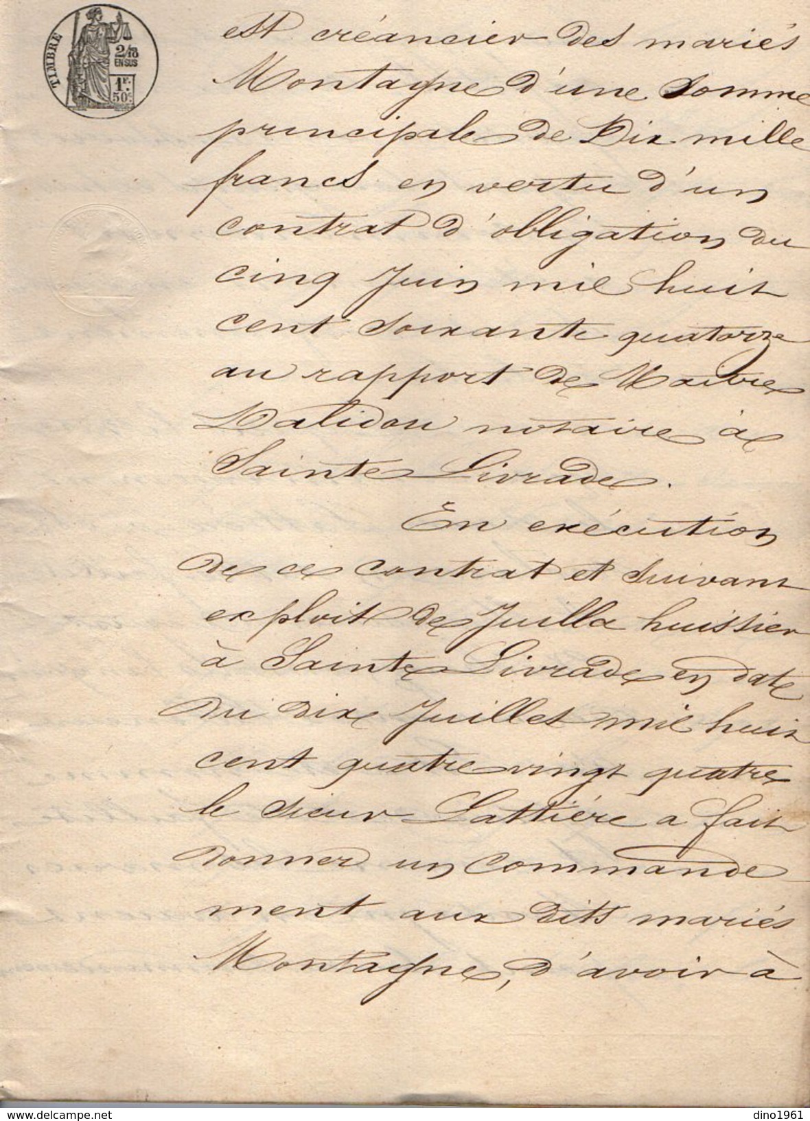 VP6728 - VILLENEUVE SUR LOT - Acte De 1885 - Jugement Faillite Du Sieur Antoine LATTIERE Escompteur à SAINTE LIVRADE - Manuscripts