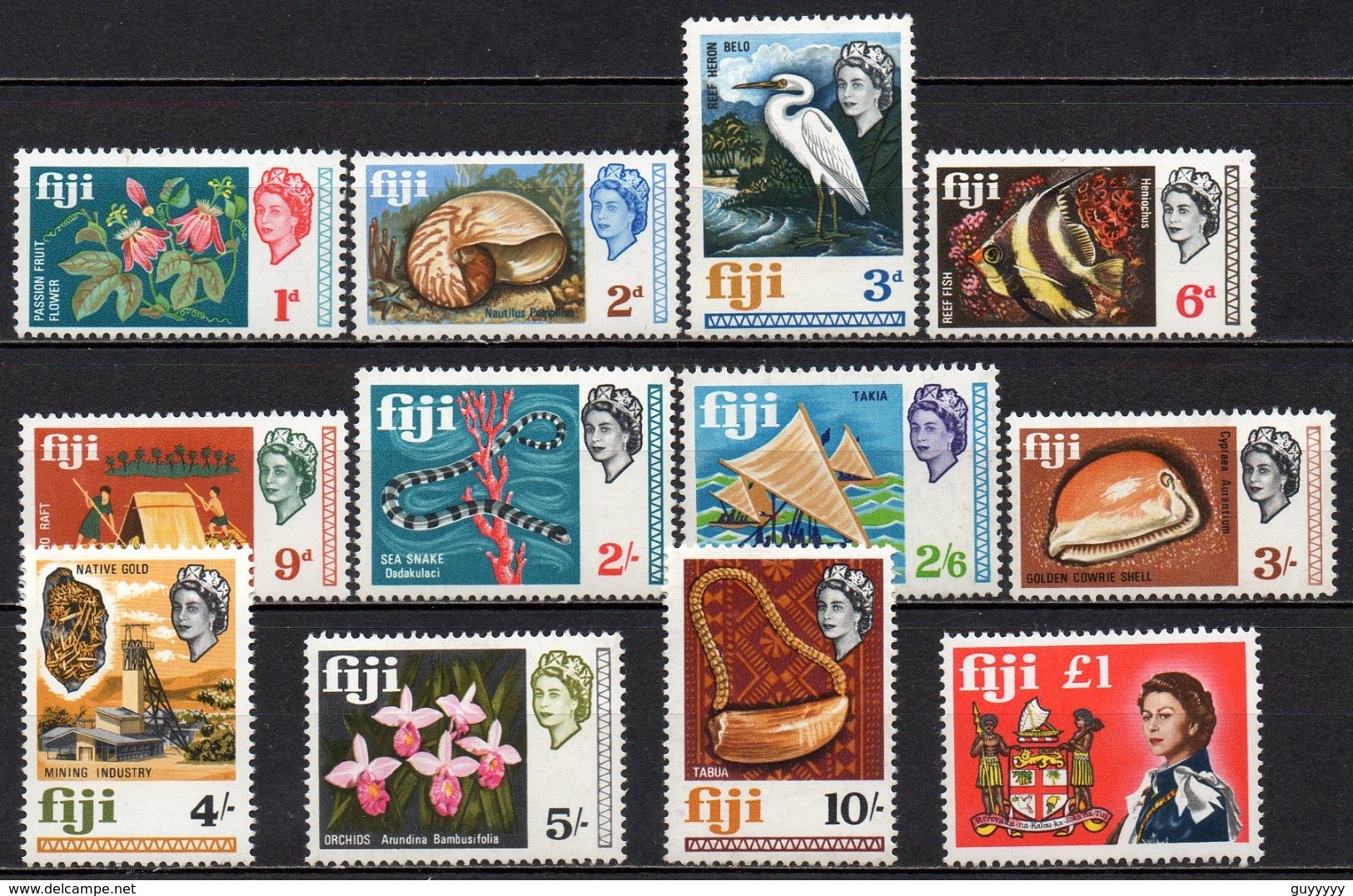 Fidji - Fiji - 1968 - Yvert N° 220, 221, 222, 224, 225 & 229 à 235 ** - Série Courante - Fiji (...-1970)