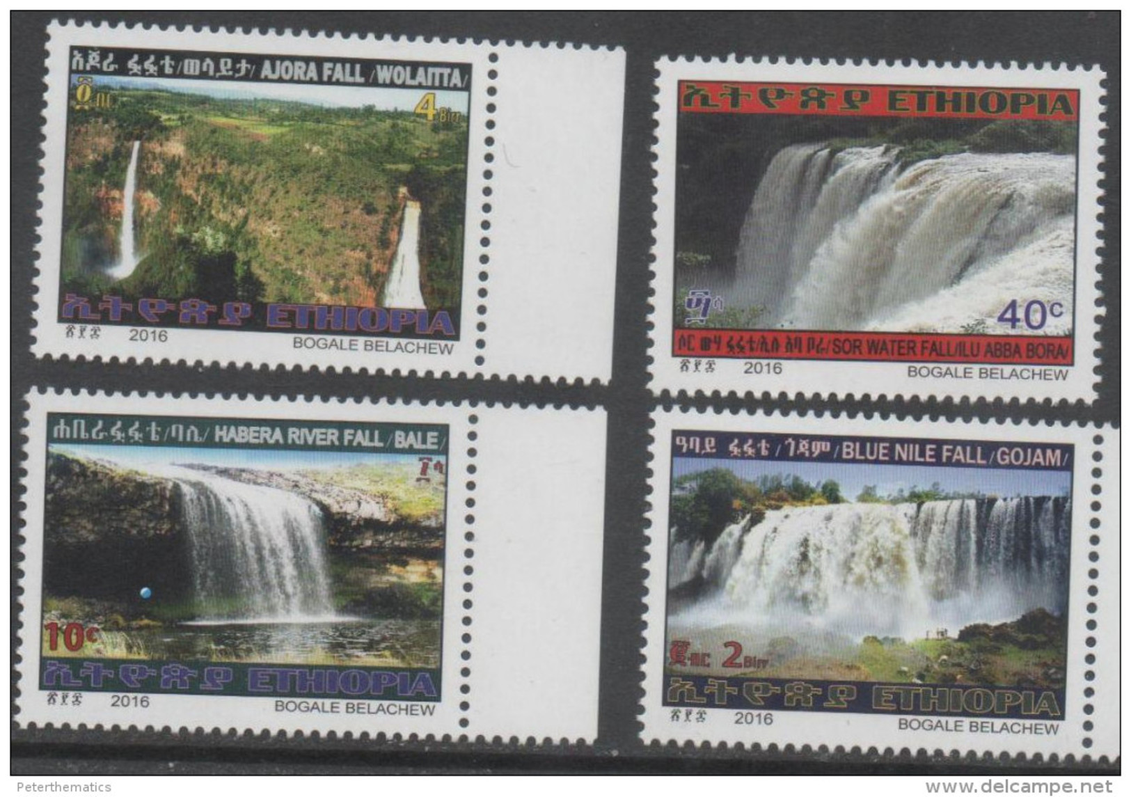 ETHIOPIA, 2016, MNH, WATERFALLS,4v - Other & Unclassified