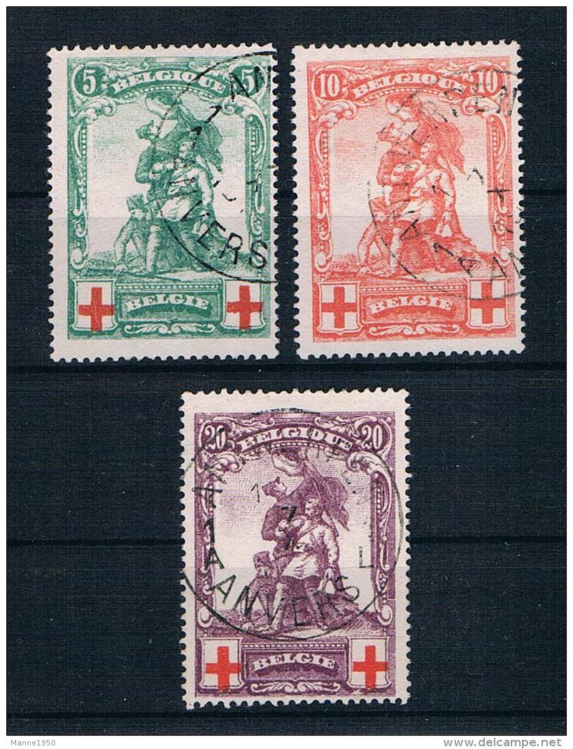 Belgien 1914 Rotes Kreuz Mi.Nr. 104/06 Kpl. Satz Gest. - 1914-1915 Rotes Kreuz