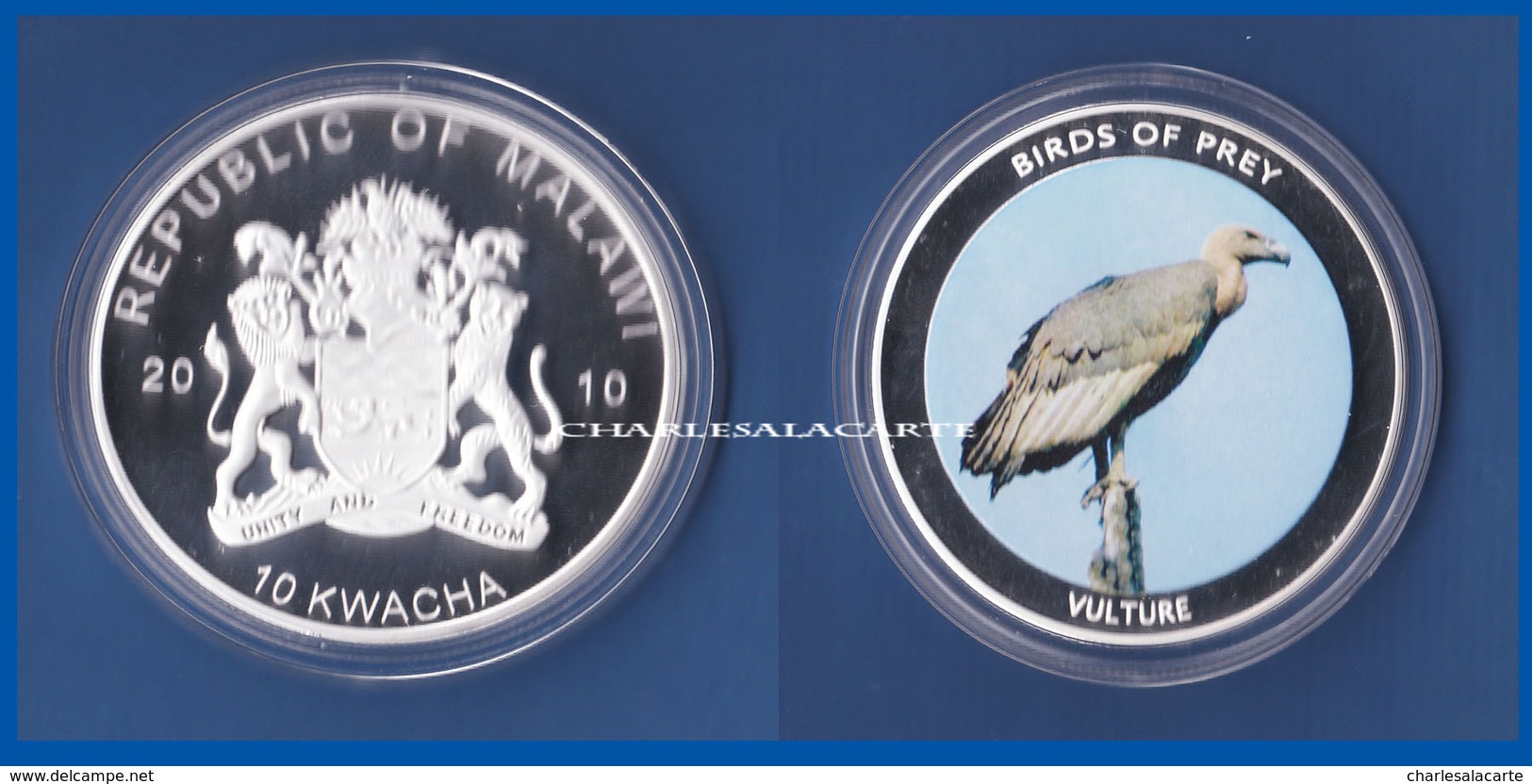 MALAWI  2010  PROOF F.D.C. 10 KWACHA  CUPRO-NICKEL SILVER PLATED  VULTURE - Malawi