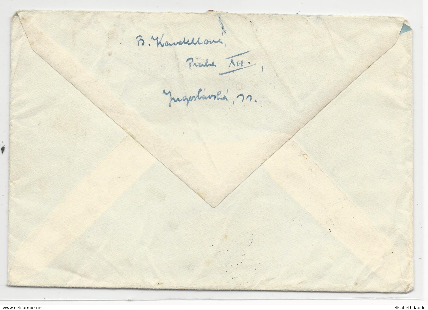 TCHECOSLOVAQUIE - 1945 - ENVELOPPE De PRAG Avec CACHET PROVISOIRE Pour VILLEJUIF (FRANCE) - Brieven En Documenten