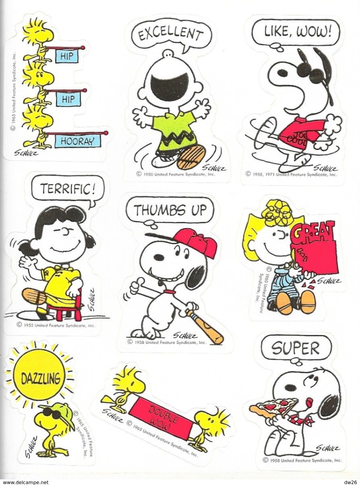 Snoopy Par Schulz - Auto-collants - Planche De Collages à Découper - Other & Unclassified
