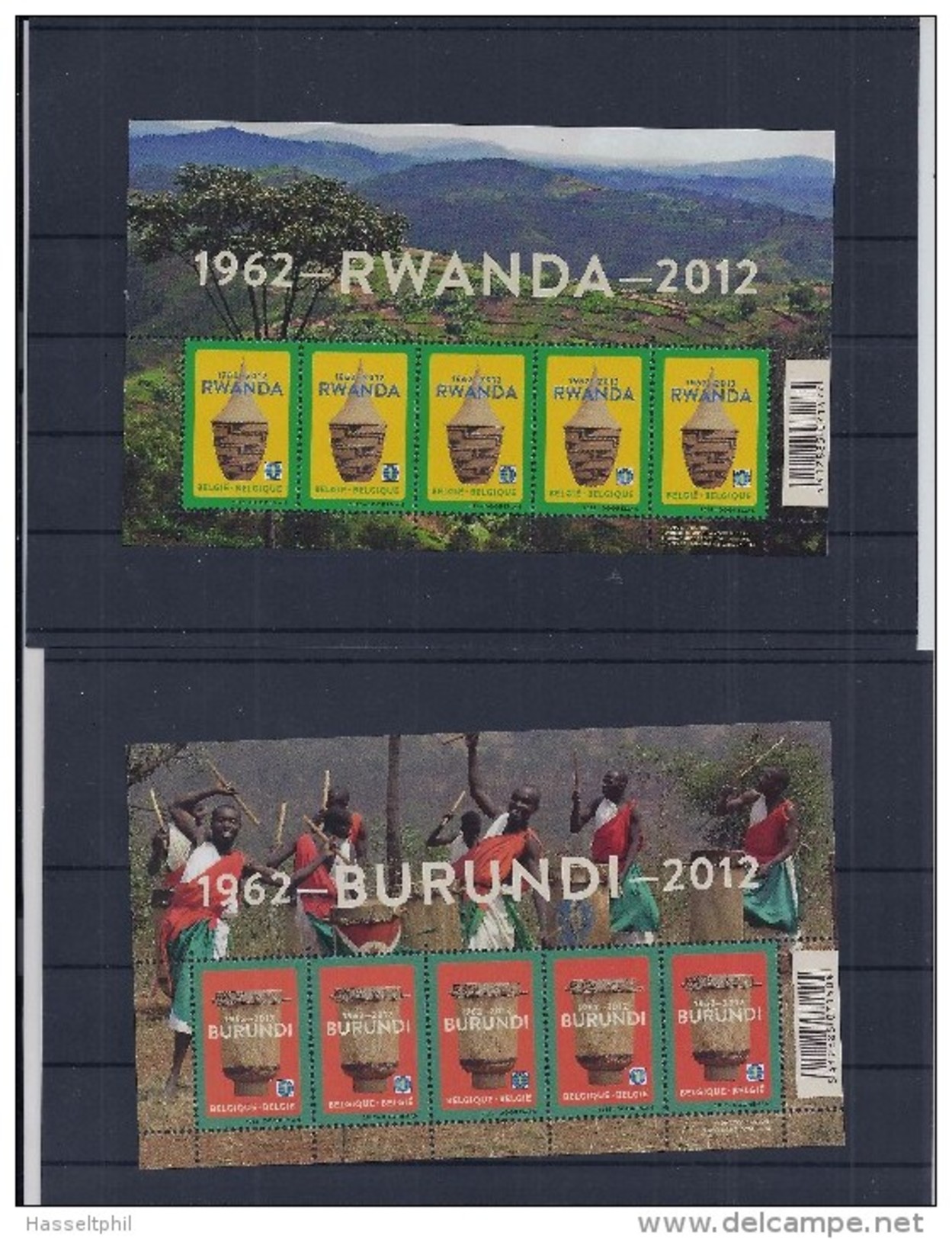 Belgie - Belgique 4240/41 Velletjes Van 5 Postfris - Feuillets De 5 Timbres Neufs  -  50 Jaar Rwanda - Burundi - Non Classés