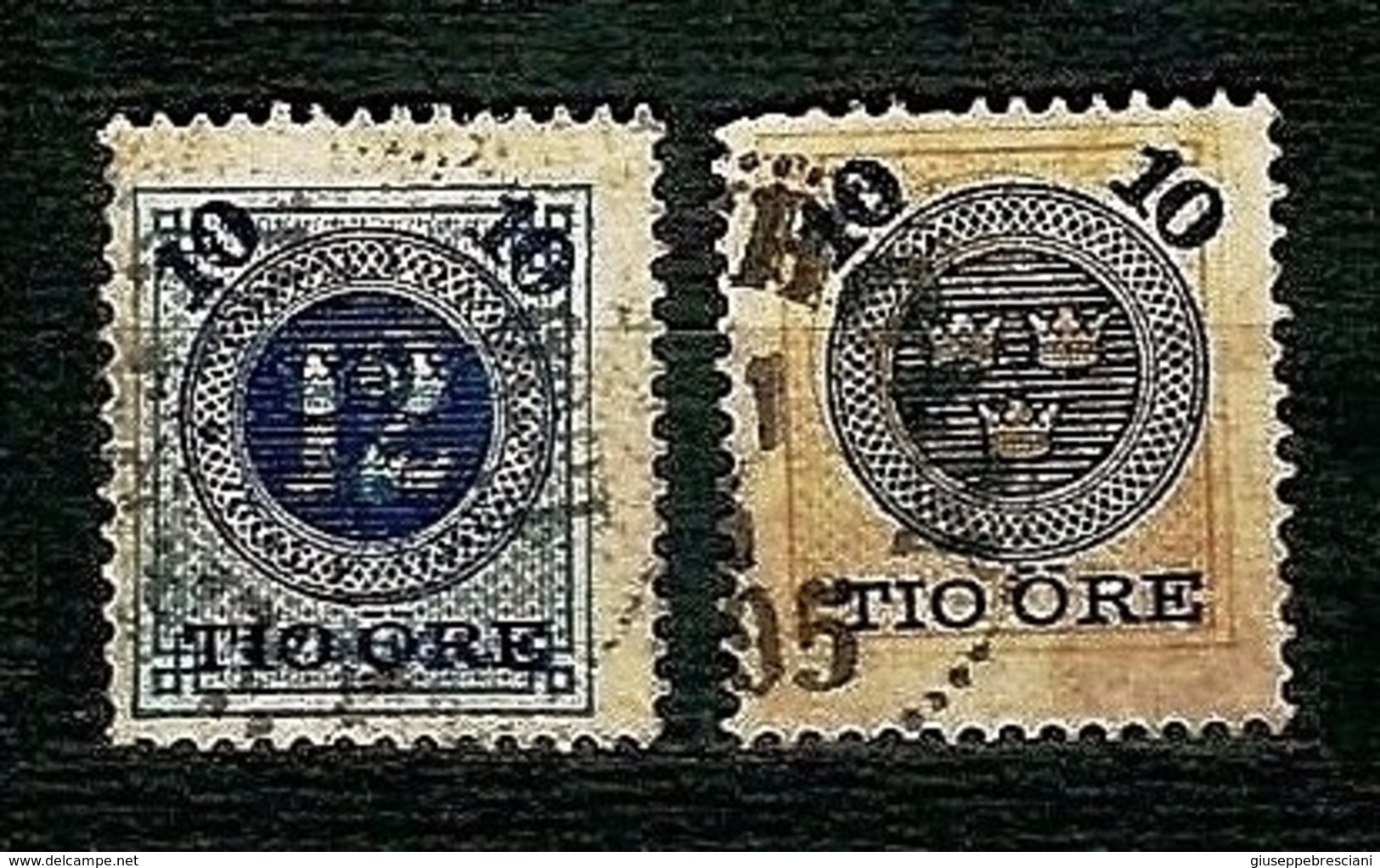 SVERIGE 1889 - Numerals In Circle Of 1877 Overprinted Wth Tree Crowns And Surcharge - 1012,1024 Öre - Yv SE 39,40 - ... - 1855 Prefilatelia