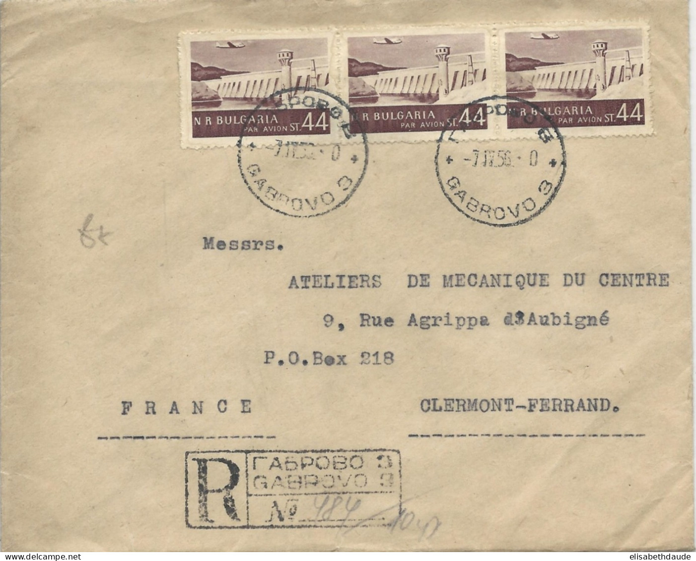 BULGARIE - 1956 - ENVELOPPE RECOMMANDEE De GABROVO Pour La FRANCE - Cartas & Documentos