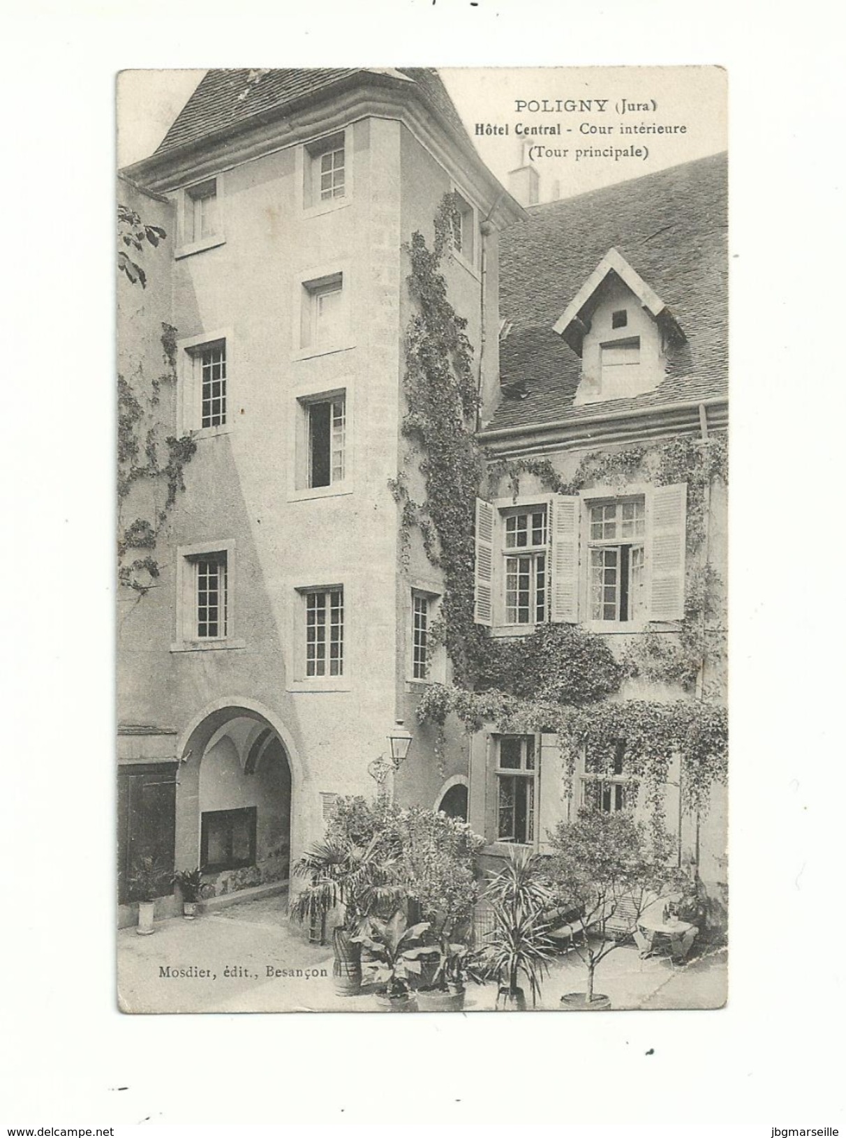 2 CP Anciennes   De POLIGNY (jura).  "hotel Central Et église St Hippolyte."...à Voir.... - Autres & Non Classés